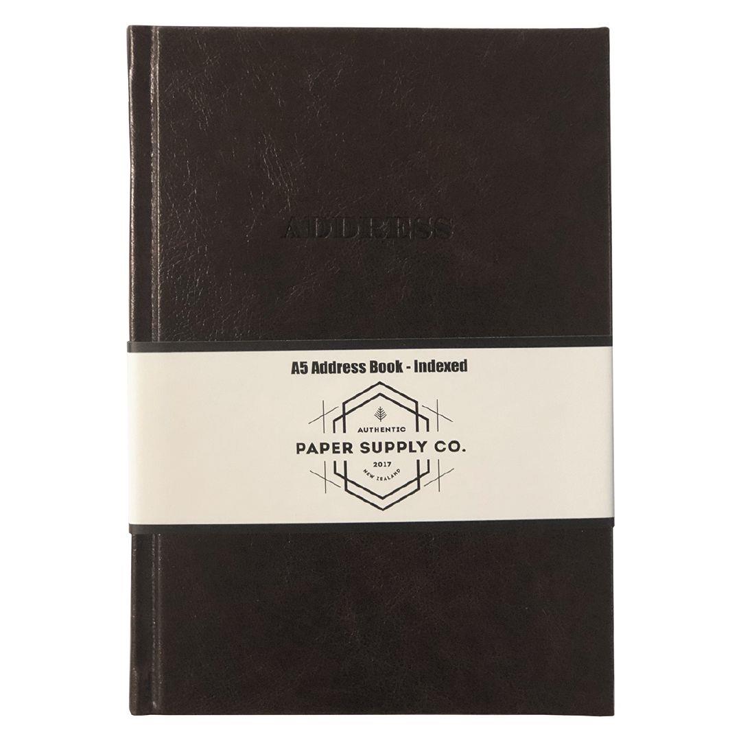 Paper Co Vintage Address Book Brown A5 Warehouse - 